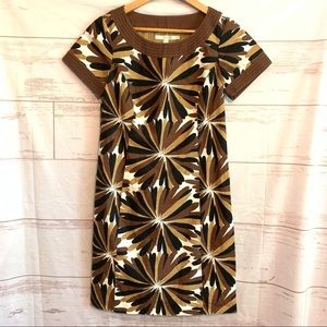 Boden floral mini dress brown multi with pockets